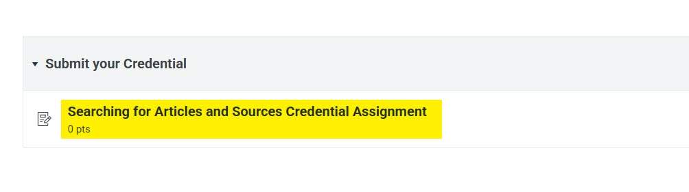 Submitting your Credentials Guide